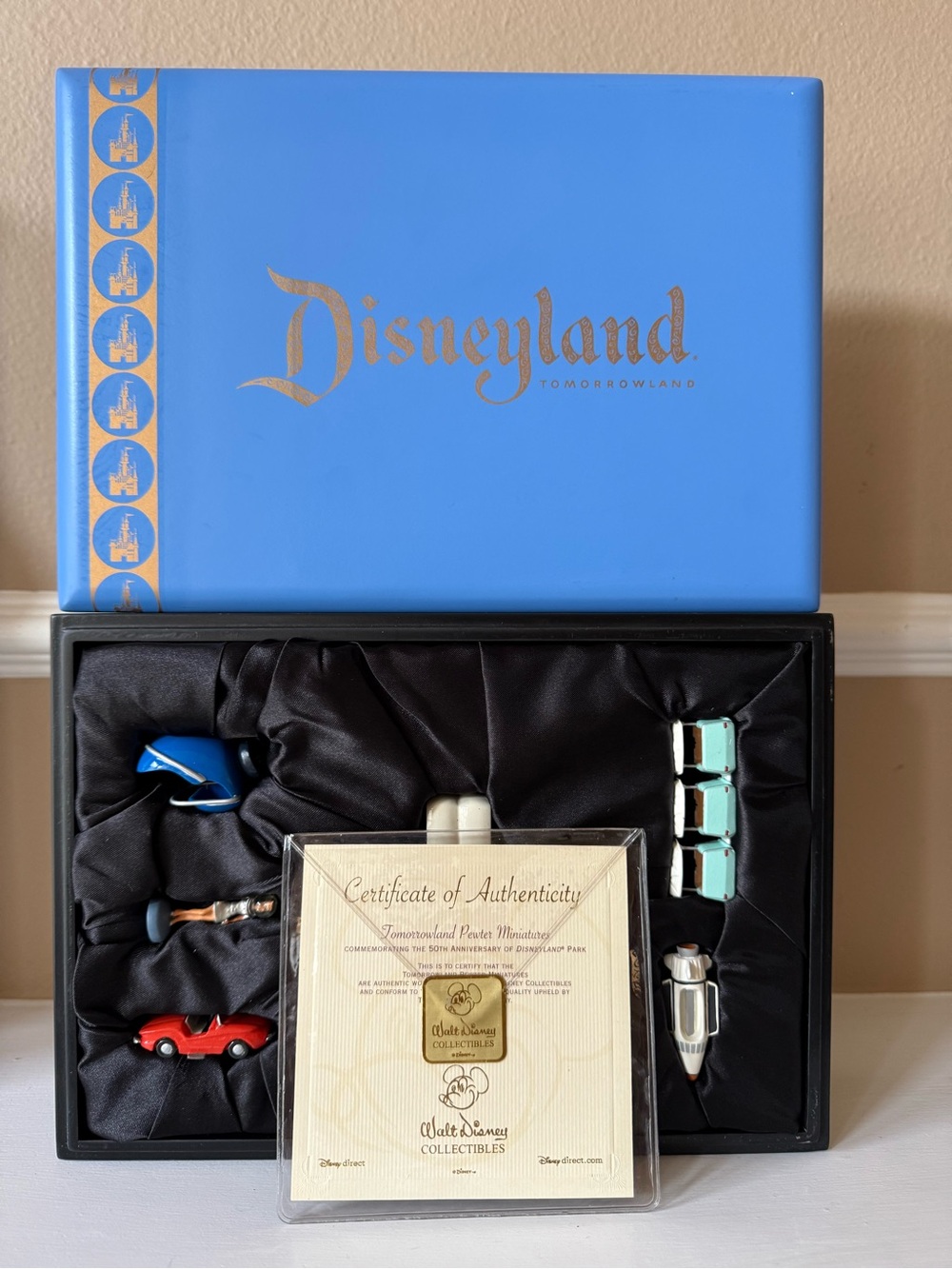 RARE Disney 2005 Tomorrowland Pewter Miniature Set 50th Anniversary Disneyland